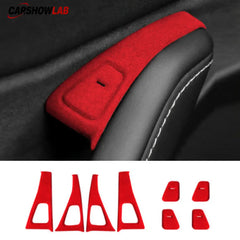 Tesla Model 3/Y Alcantara Door Button Trim - Premium Interior Upgrade Wrap - Tesla Interior Accessories > Doors > Door