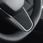 Tesla Model 3/Y Alcantara Steering Wheel Trim - Custom Non-Slip Interior Cover - Tesla Interior Accessories > Steering