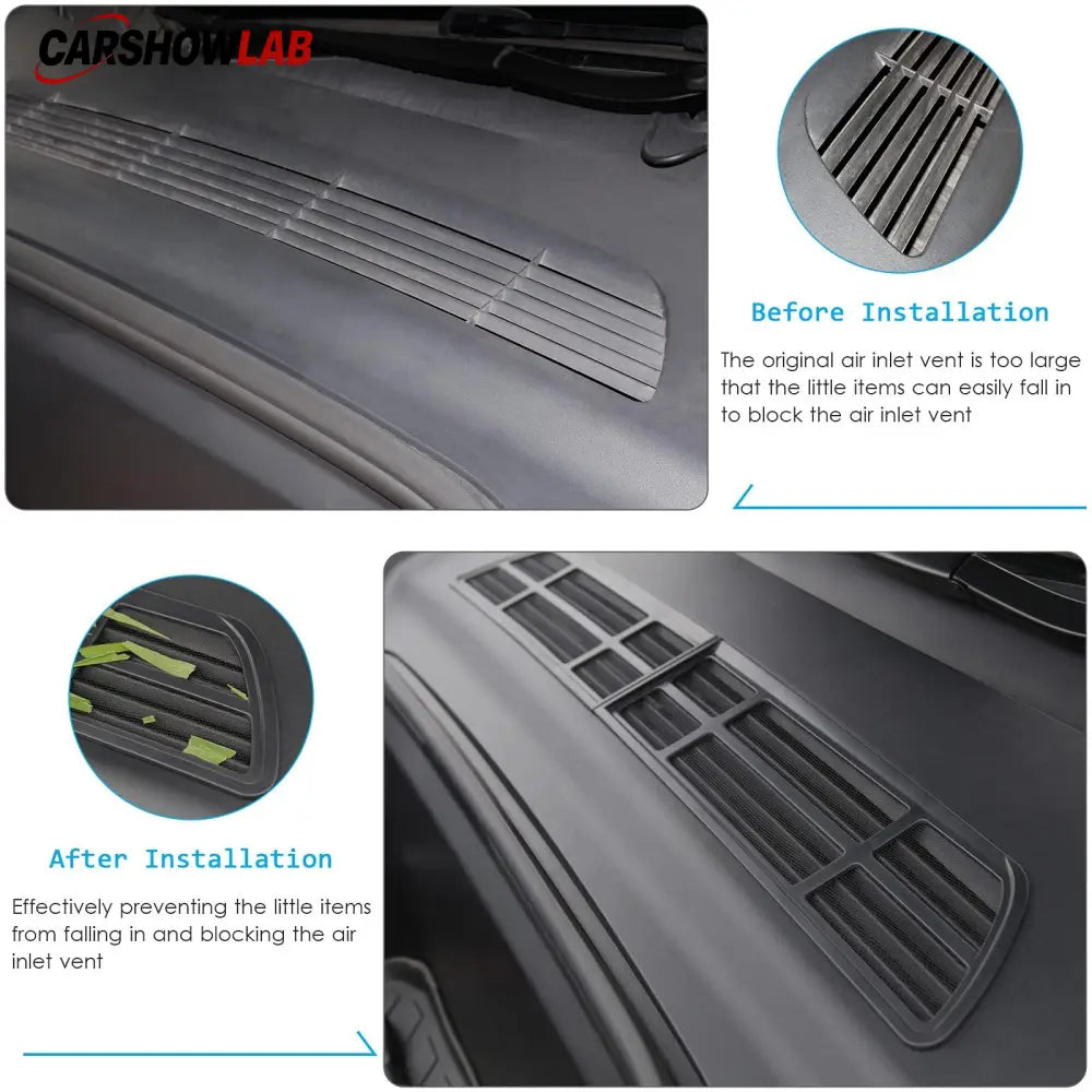 Tesla Model Y Air Inlet Protector 2021-2024 - Snap-In HVAC Intake Cover - Tesla Interior Accessories > Frunk Trunk >