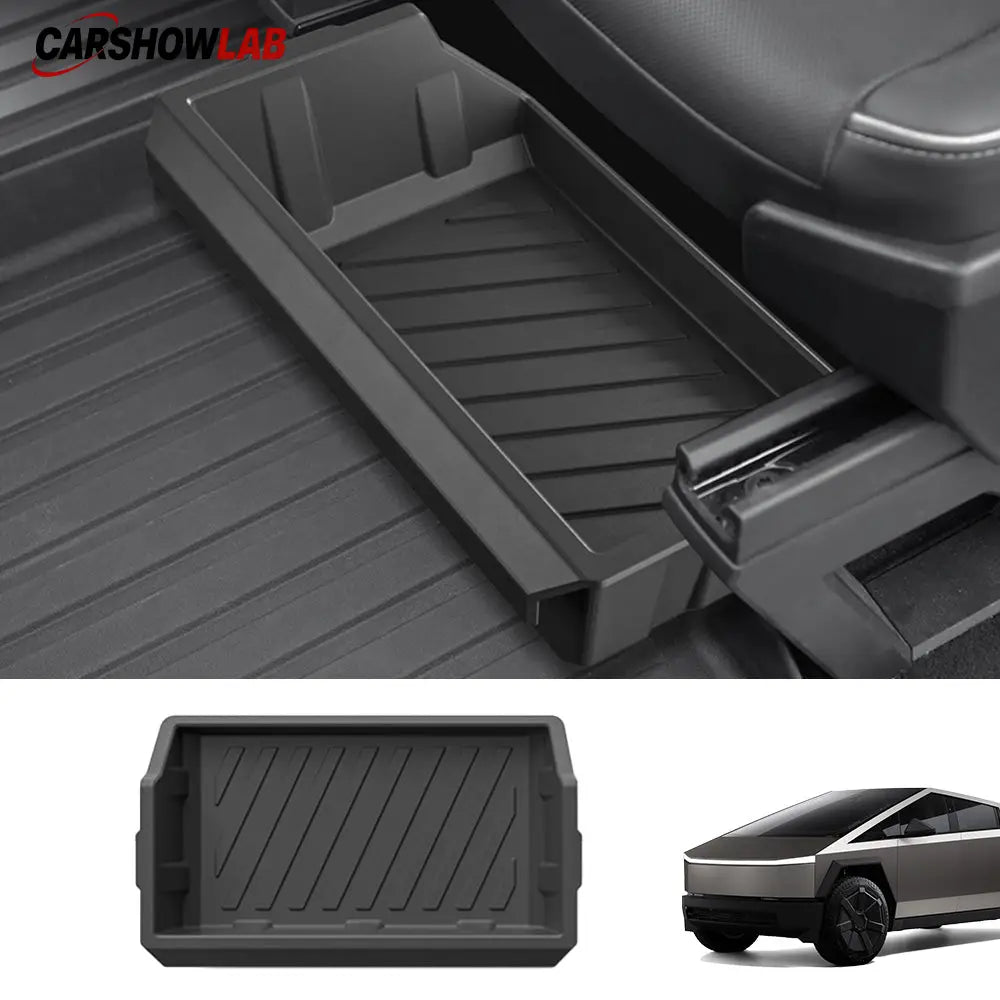 Under Seat Storage Tray for Tesla Cybertruck | Hidden Interior Organizer Bin - Tesla Interior Accessories > Seat >