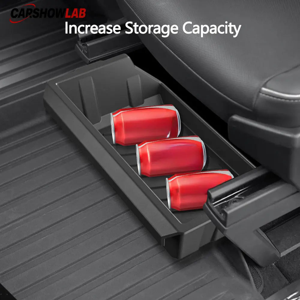 Under Seat Storage Tray for Tesla Cybertruck | Hidden Interior Organizer Bin - Tesla Interior Accessories > Seat >