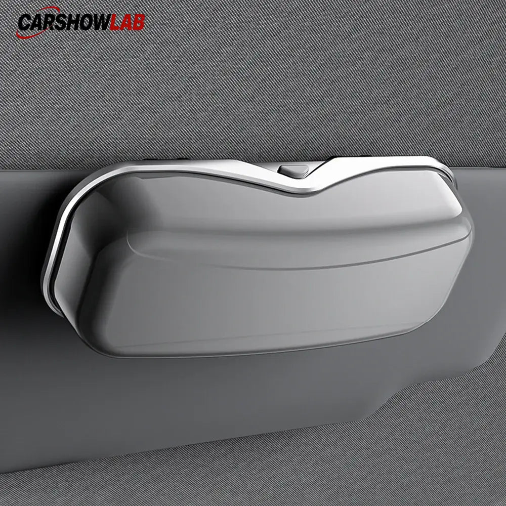 Universal Car Sun Visor Glasses Box - One-Hand Access Sunglasses Storage Case - Tesla Interior Accessories > Interior