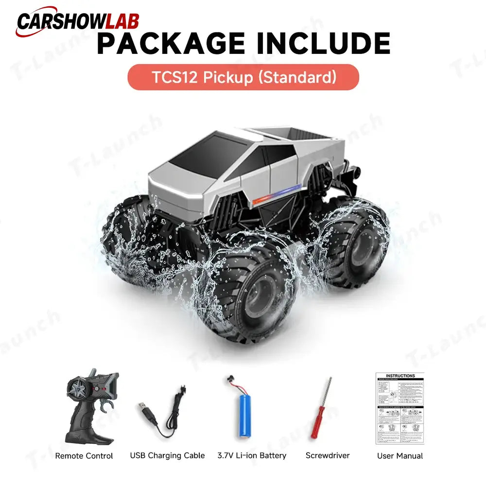 Waterproof Amphibious RC Truck - 4WD Cybertruck-Inspired Off-Road Toy Car - Tesla Exterior Accessories > Remote Car