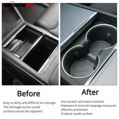 Waterproof Cup Holder Storage Box for 2024+ Tesla Model 3 Highland - Tesla Interior Accessories > Center Console > Cup