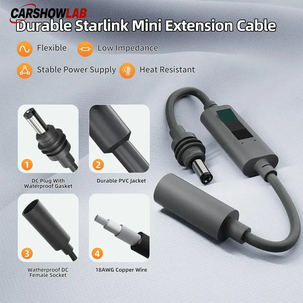 Waterproof Starlink Mini DC to DC Adapter - Power Monitor for RV & Marine Use - Tesla Exterior Accessories > Starlink