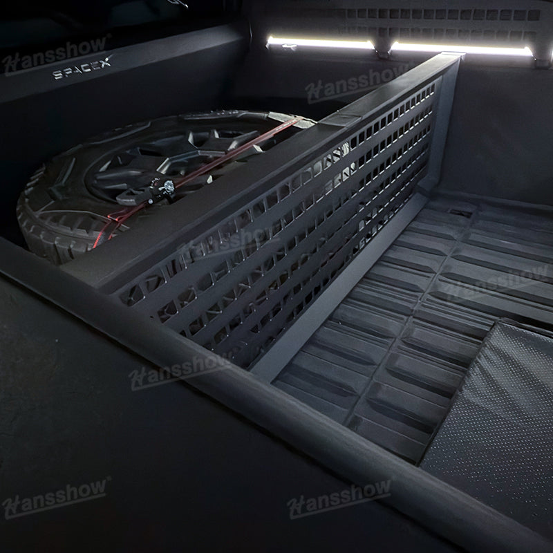Tesla Cybertruck Rack Trunk Bed Divider MOLLE Rack Waterproof Pickup Cargo Bed Liner|Hansshow