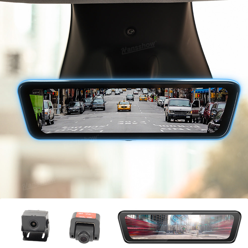 Model 3 Highland Stream Media Rearview Mirror Dual Channel Recorder Dashcam Rear View Mirror 8.2'