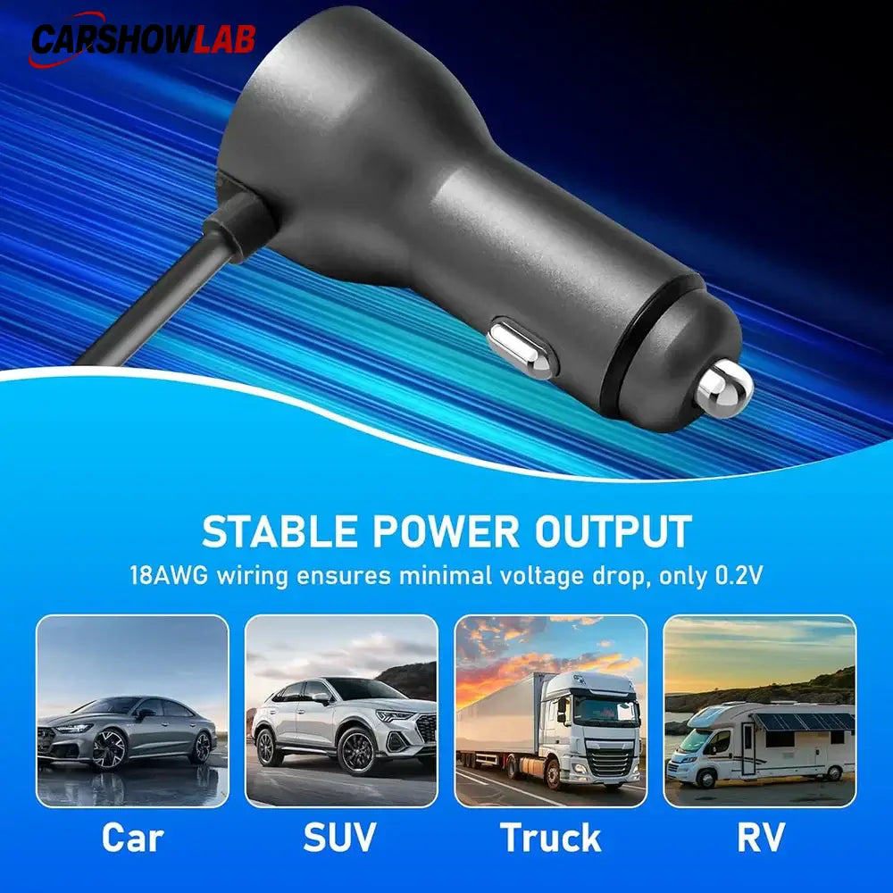 12V Starlink Mini DC Power Adapter for RV & Truck - 18AWG Cable with Voltmeter - Tesla Interior Accessories > Starlink