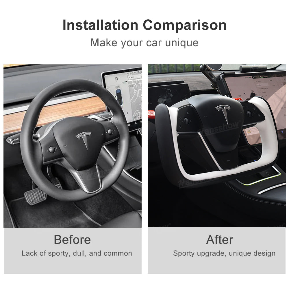 Model Y Yoke Style Steering Wheel Black/White Style For Tesla
