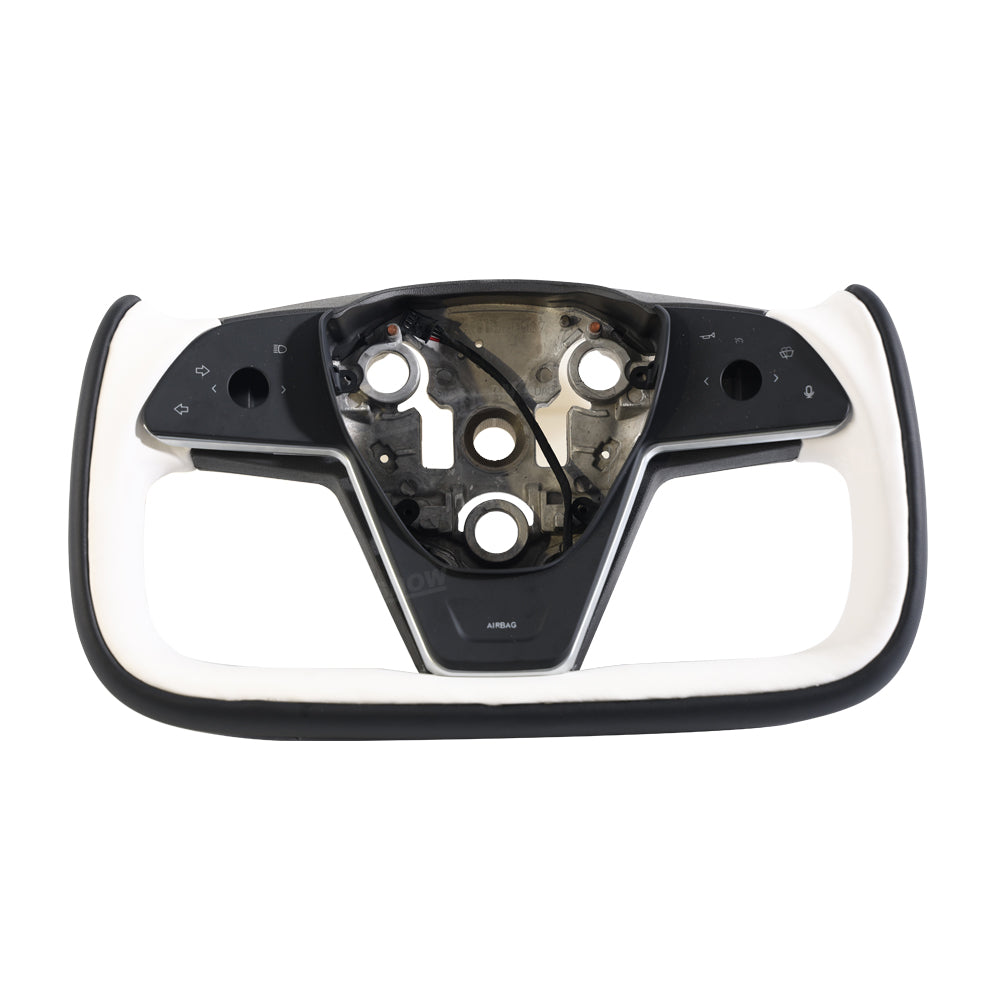 Model Y Yoke Style Steering Wheel Black/White Style For Tesla