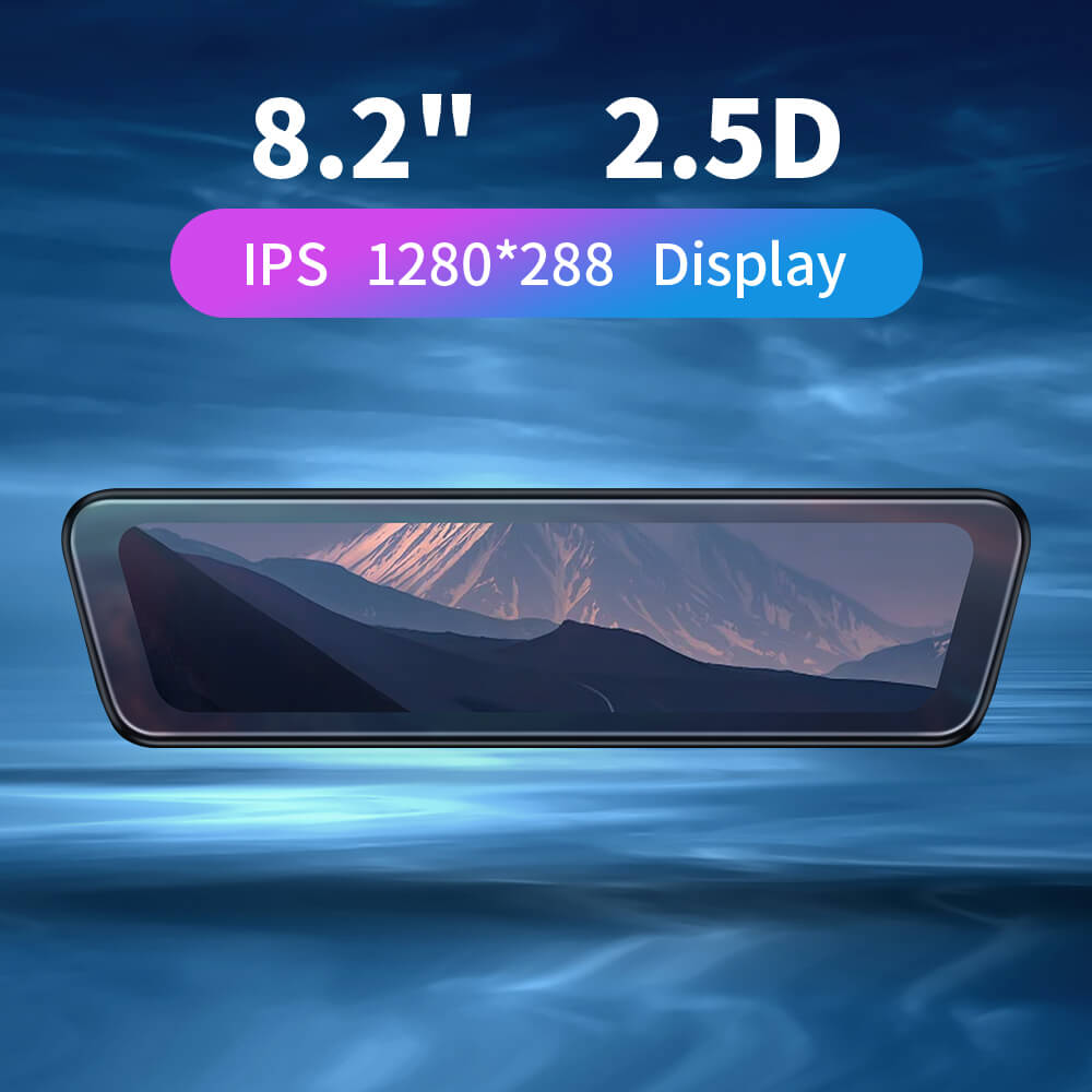 Model 3 Highland Stream Media Rearview Mirror Dual Channel Recorder Dashcam Rear View Mirror 8.2'