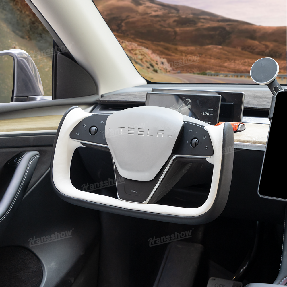 Model Y Yoke Style Steering Wheel Black/White Style For Tesla