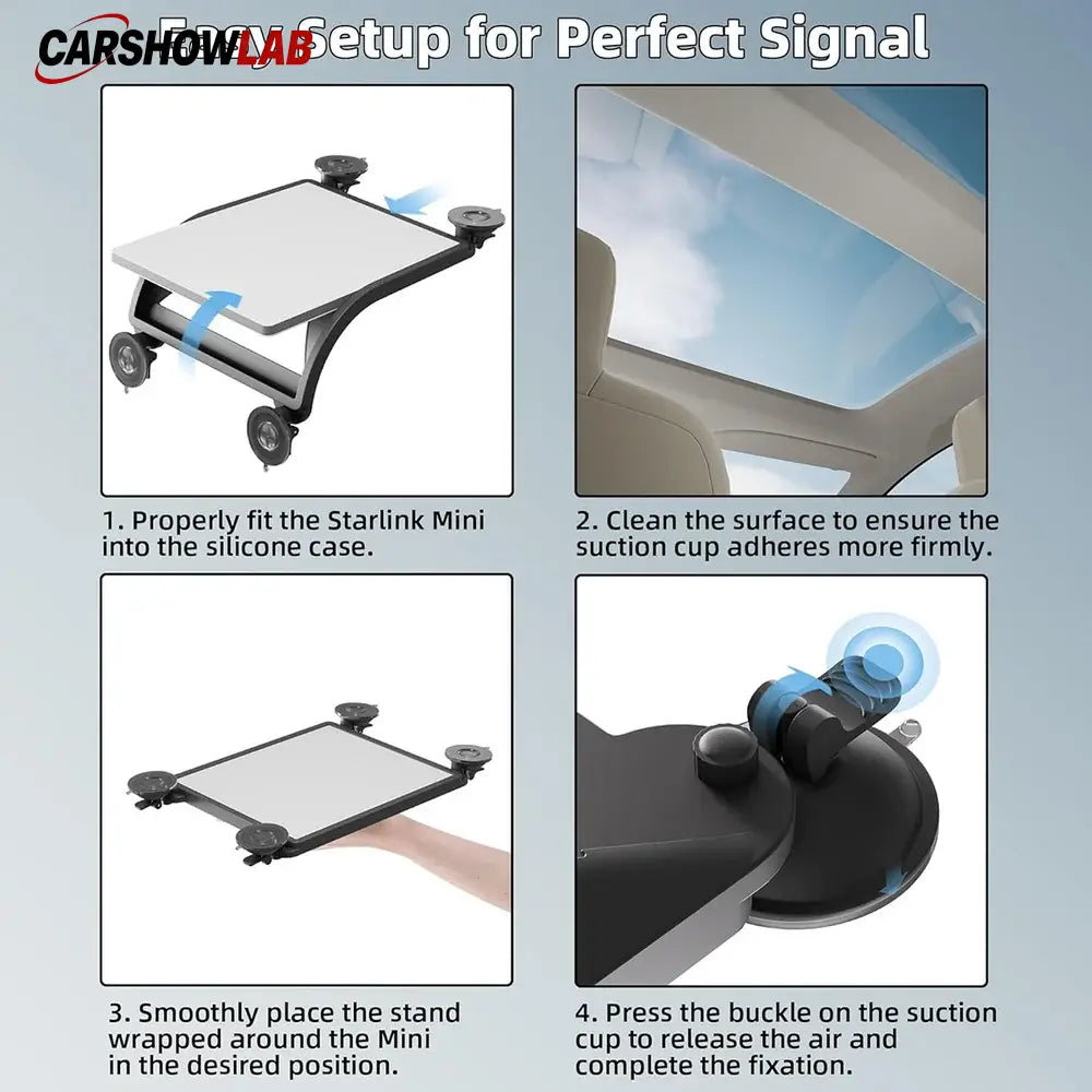 2-in-1 Starlink Mini Protective Case & Suction Mount | Portable RV Access - Tesla Interior Accessories > Starlink