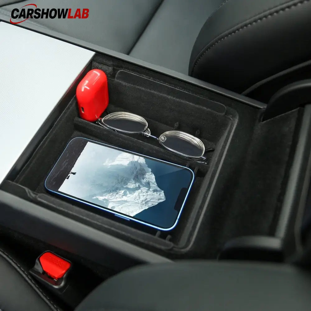 2024 Tesla Model 3 Highland Center Front Storage Box - Interior Organizer - Tesla Interior Accessories > Center Console
