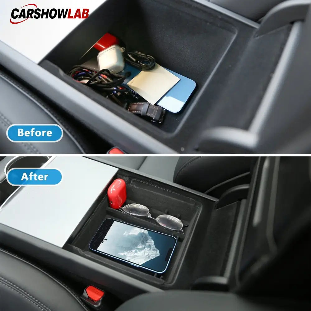 2024 Tesla Model 3 Highland Center Front Storage Box - Interior Organizer - Tesla Interior Accessories > Center Console