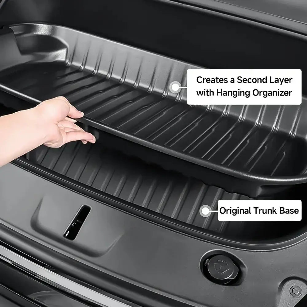 2025 Tesla Model Y Juniper Trunk & Frunk Hanging Organizer Shelf - 2pc - Tesla Interior Accessories > Frunk Trunk >