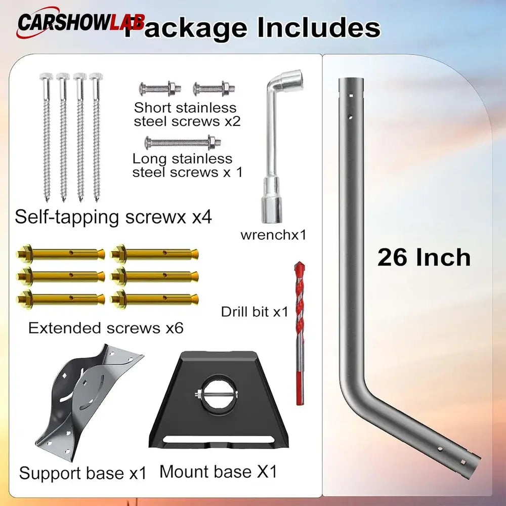 26’ Starlink Gen 3 Wall & Roof Mount | Adjustable Aluminum Satellite Bracket - Tesla Exterior Accessories > Starlink