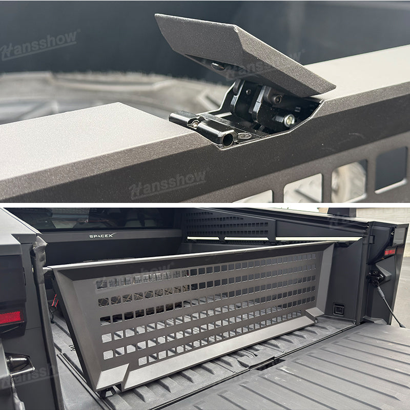 Tesla Cybertruck Rack Trunk Bed Divider MOLLE Rack Waterproof Pickup Cargo Bed Liner|Hansshow