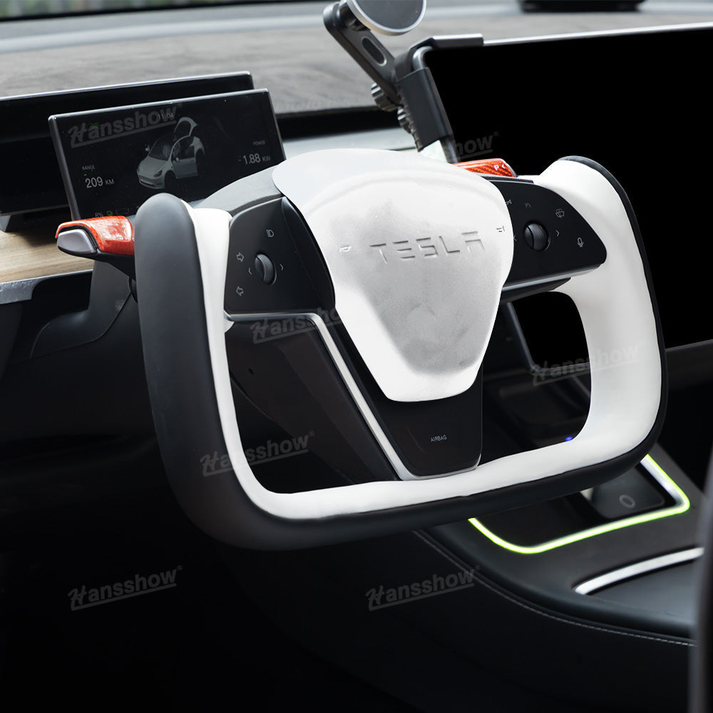 Model Y Yoke Style Steering Wheel Black/White Style For Tesla