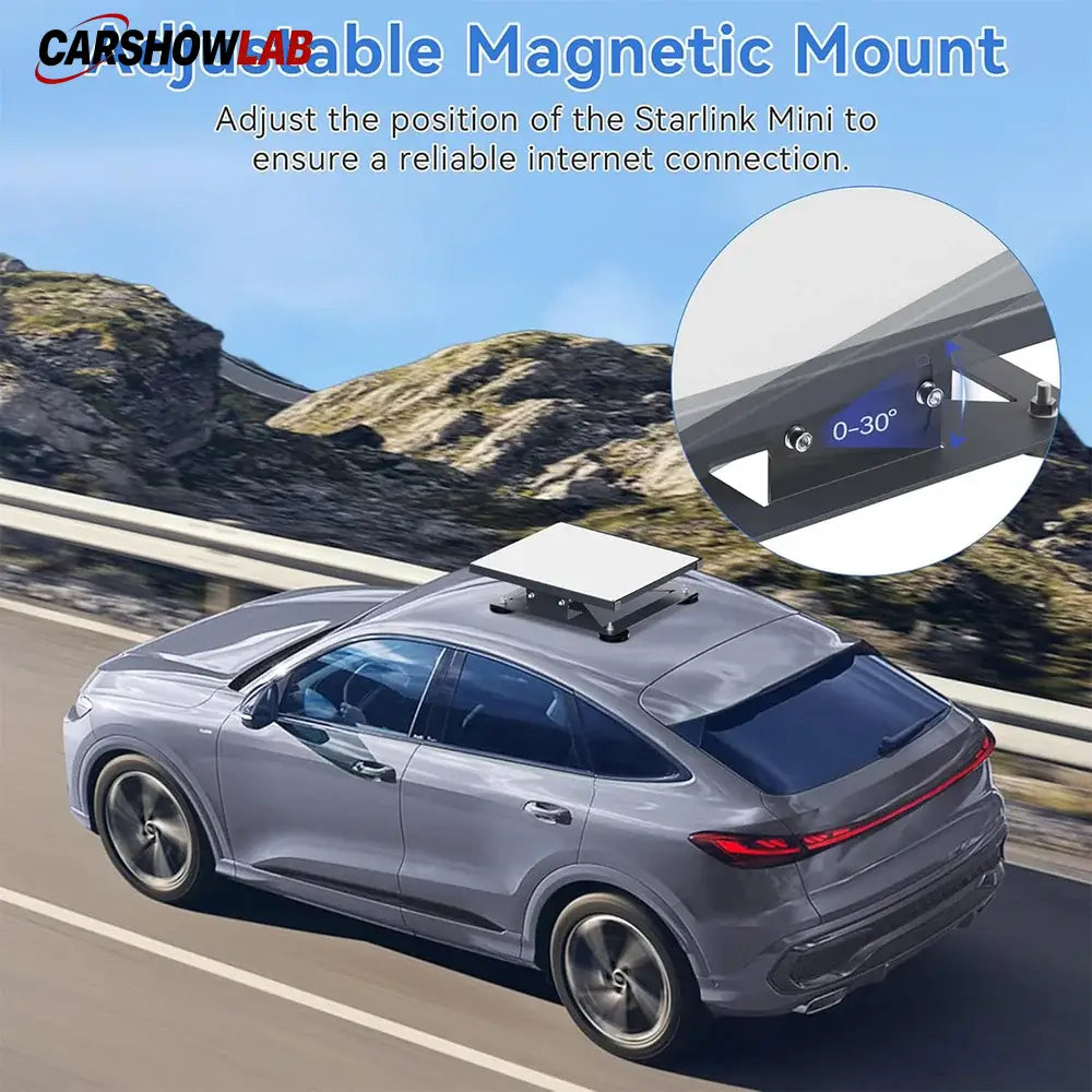 30° Adjustable Starlink Mini Mount - Magnetic No-Drill Base for RVs & Boats - Tesla Exterior Accessories > Starlink
