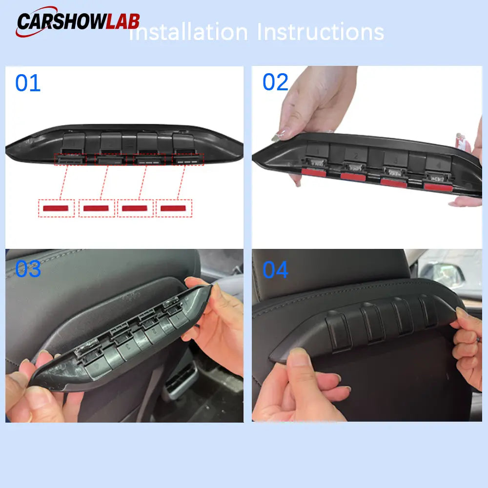 4-in-1 Seat Back Hook for Tesla Model 3/Y | Durable Foldable Bag Hanger - Tesla Interior Accessories > Seat > Organizers