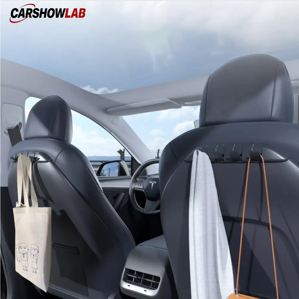 4-in-1 Seat Back Hook for Tesla Model 3/Y | Durable Foldable Bag Hanger - Tesla Interior Accessories > Seat > Organizers