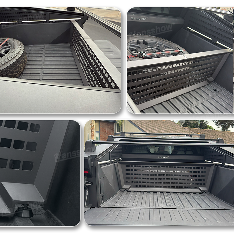 Tesla Cybertruck Rack Trunk Bed Divider MOLLE Rack Waterproof Pickup Cargo Bed Liner|Hansshow