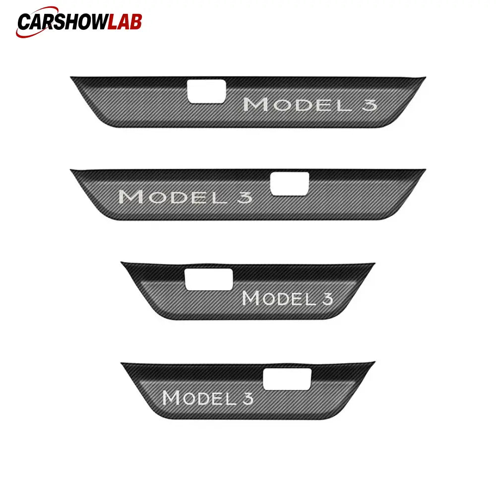 4pc Door Sill Scuff Plate Cover for 2024 Tesla Model 3 Highland - Premium Steel - Tesla Interior Accessories > Doors >