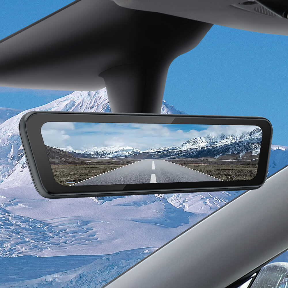 Model 3 Highland Stream Media Rearview Mirror Dual Channel Recorder Dashcam Rear View Mirror 8.2'