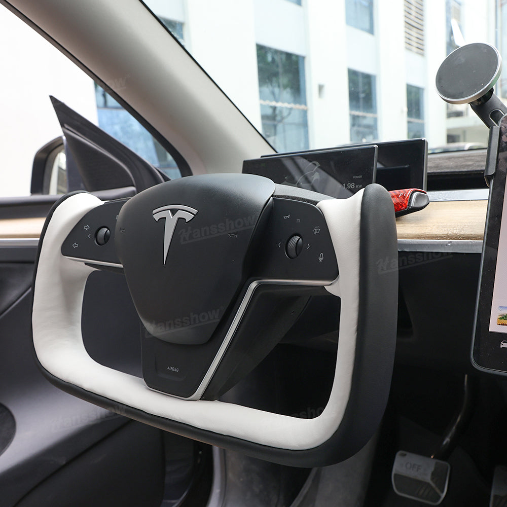 Model Y Yoke Style Steering Wheel Black/White Style For Tesla