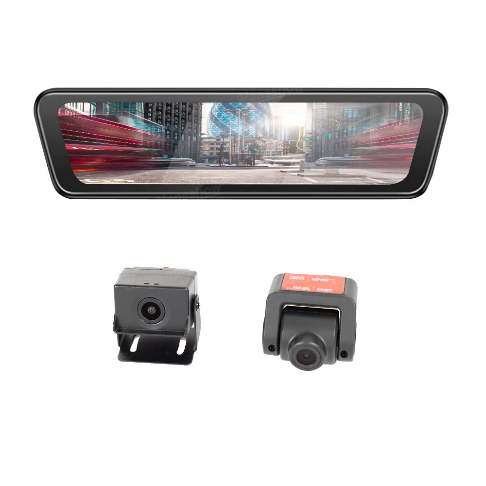 Model 3 Highland Stream Media Rearview Mirror Dual Channel Recorder Dashcam Rear View Mirror 8.2'