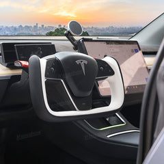 Model Y Yoke Style Steering Wheel Black/White Style For Tesla