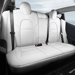Compatible with Model 3 & Model Y Nappa Leather 3D Double-Stitched All-Season Car Seat Covers