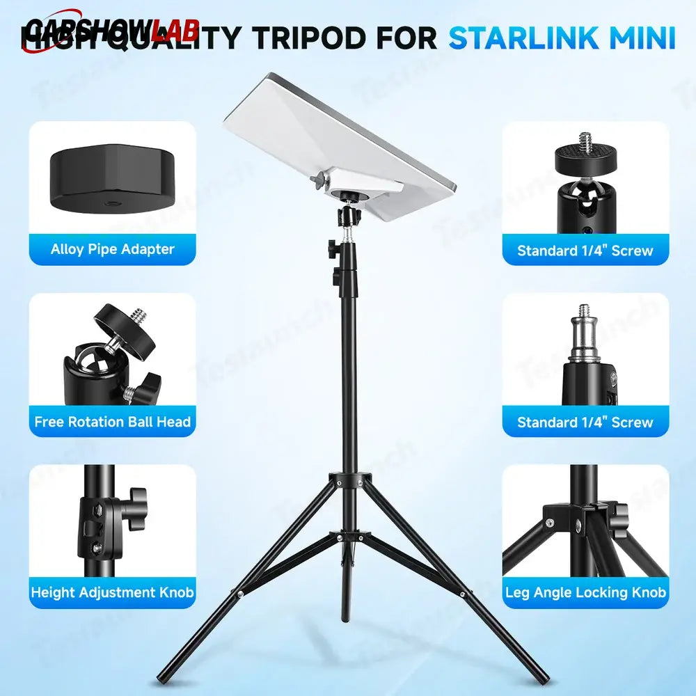 Adjustable 170cm Starlink Mini Tripod - Portable Satellite Mount for RV - Tesla Exterior Accessories > Starlink