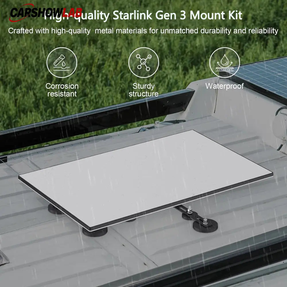 Adjustable Magnetic Mount for Starlink Gen 3 - No-Drill Metal Roof Bracket - Tesla Exterior Accessories > Starlink