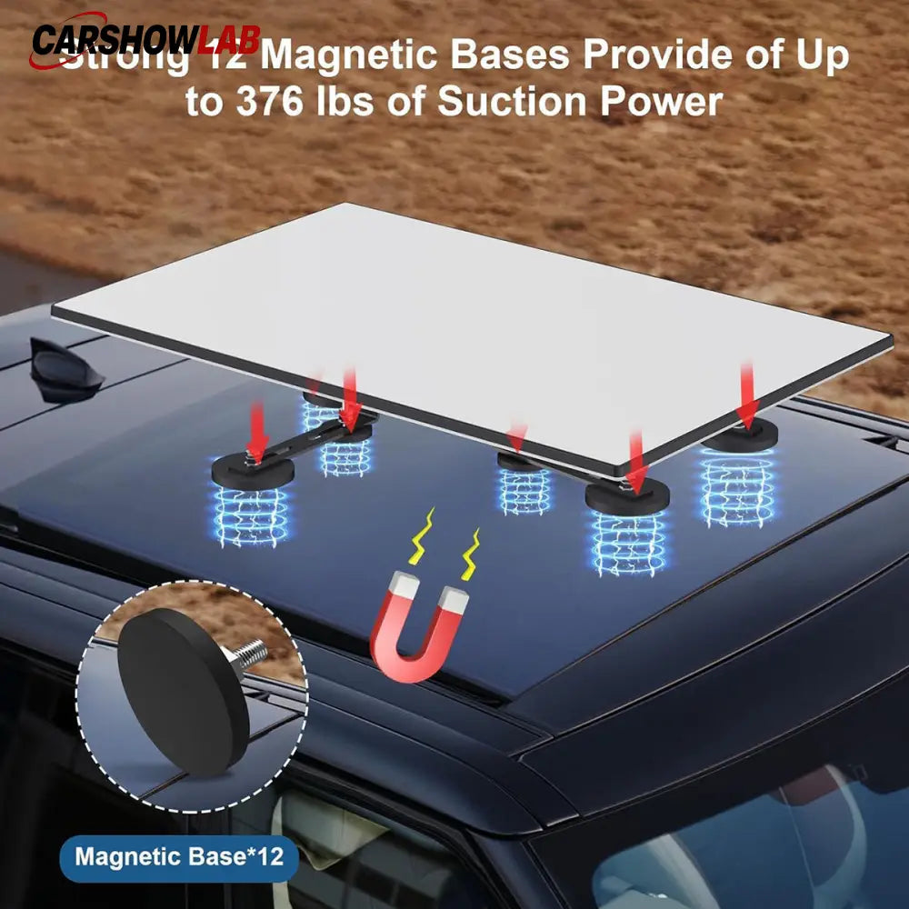 Adjustable Magnetic Mount for Starlink Gen 3 - No-Drill Metal Roof Bracket - Tesla Exterior Accessories > Starlink