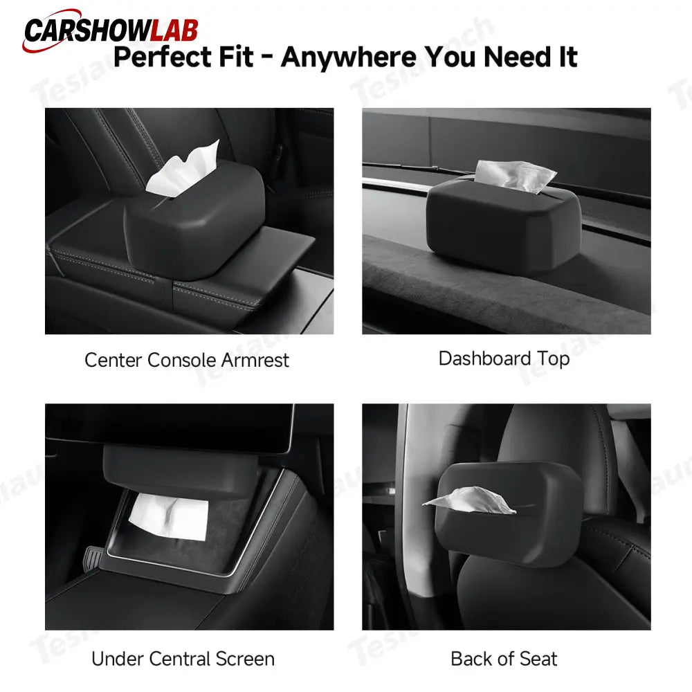 Adjustable Silicone Car Tissue Holder for Tesla Model Y Juniper 2025+ Interior - Tesla Interior Accessories > Organizer
