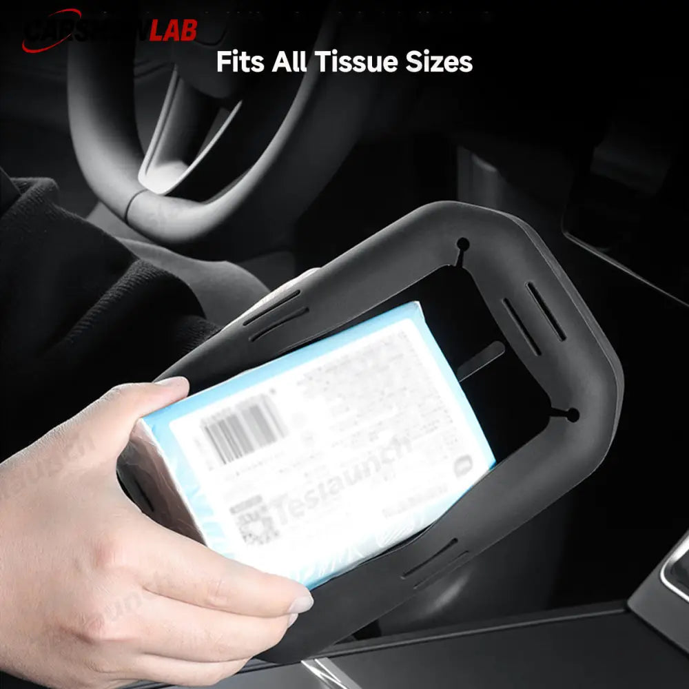 Adjustable Silicone Car Tissue Holder for Tesla Model Y Juniper 2025+ Interior - Tesla Interior Accessories > Organizer