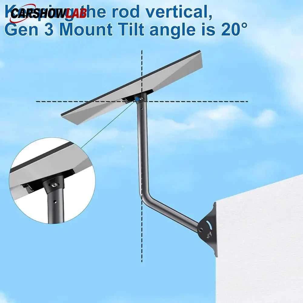 Adjustable Starlink Gen 3 Mount - 18’’ Extension Roof & Wall Kit for Standard Dish - Tesla Exterior Accessories >