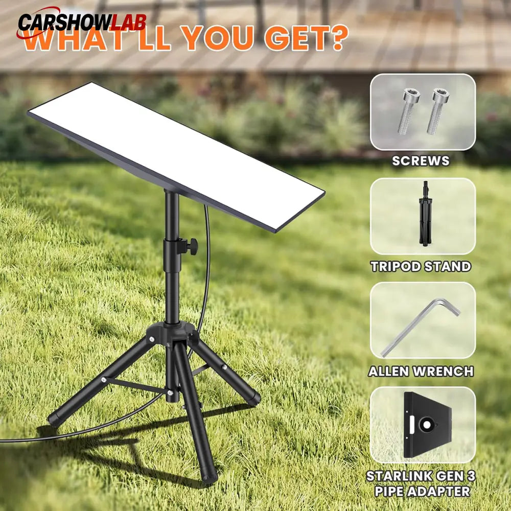 Adjustable Starlink Gen 3 Mount - Foldable Tripod Stand for REV4 Dish - Tesla Exterior Accessories > Starlink