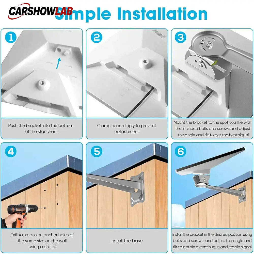 Adjustable Starlink Mini Mount - Heavy Duty Weatherproof Wall Bracket Kit - Tesla Exterior Accessories > Starlink