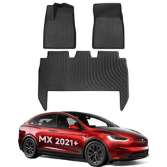 All-Weather TPE Floor Mats for Tesla Model X 2021+ | Interior & Cargo Liner Set - Tesla Interior Accessories > Floor Mat