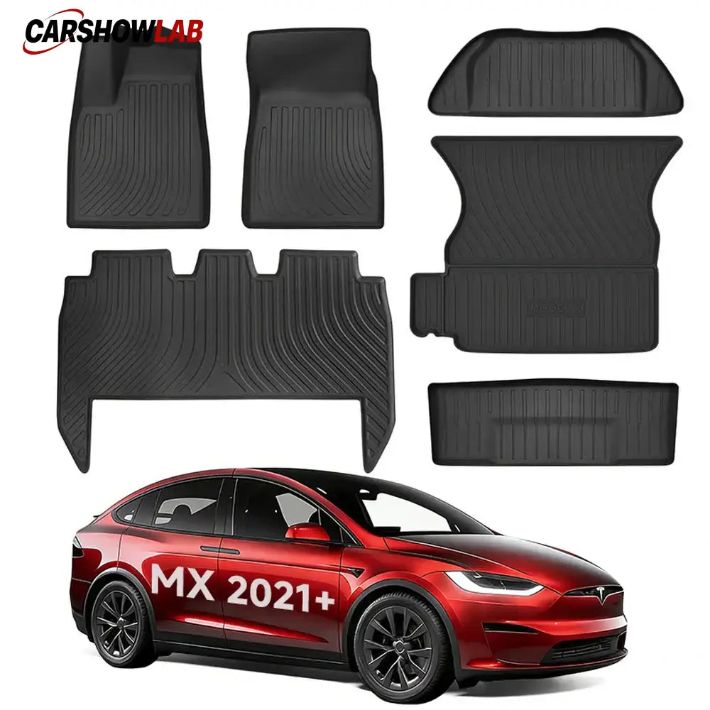 All-Weather TPE Floor Mats for Tesla Model X 2021+ | Interior & Cargo Liner Set - Tesla Interior Accessories > Floor Mat
