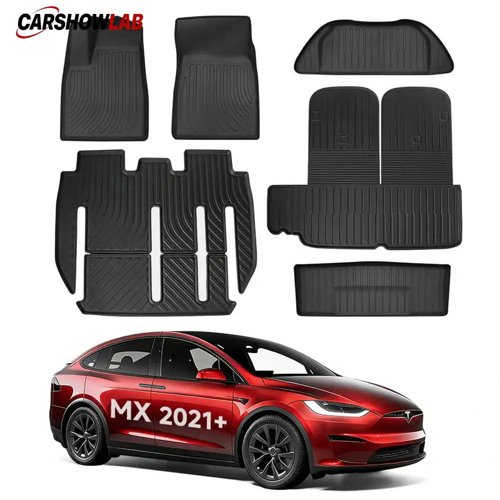 All-Weather TPE Floor Mats for Tesla Model X 2021+ | Interior & Cargo Liner Set - Tesla Interior Accessories > Floor Mat