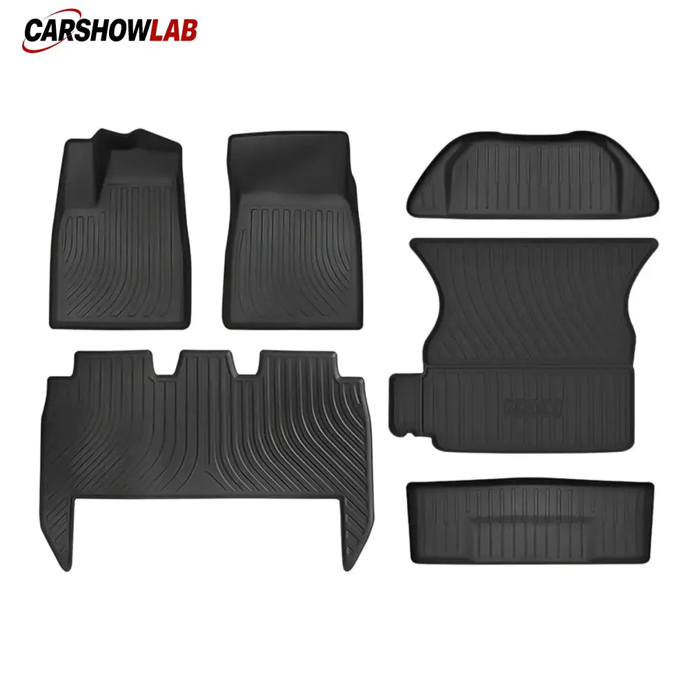 All-Weather TPE Floor Mats for Tesla Model X 2021+ | Interior & Cargo Liner Set - Tesla Interior Accessories > Floor Mat