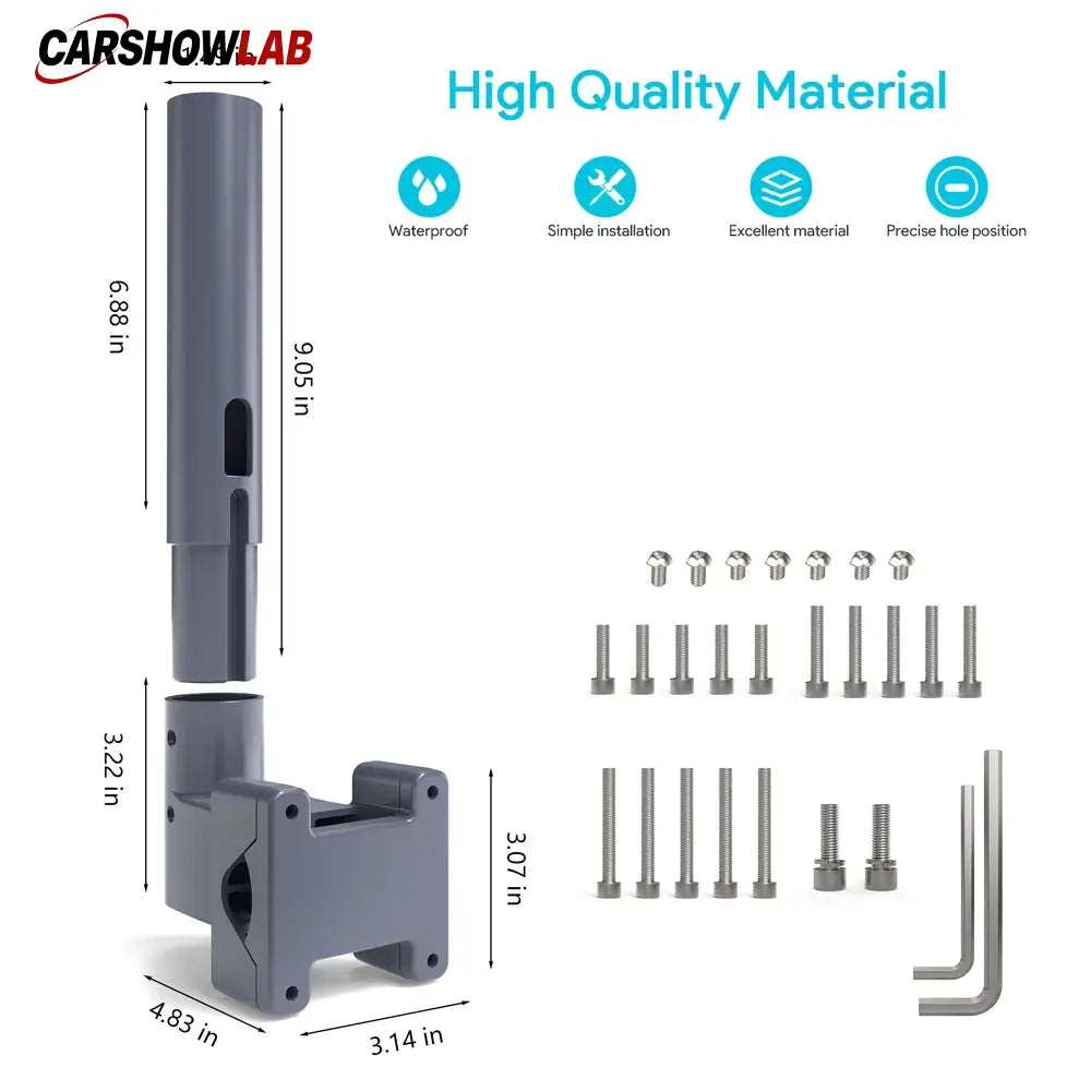 Aluminum Pole Mount for Starlink Mini - Adjustable 0.8-1.97’’ Clamp for RV & Roof - Tesla Exterior Accessories >