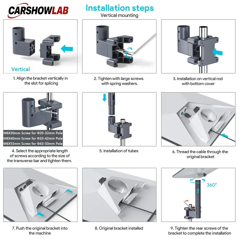 Aluminum Pole Mount for Starlink Mini - Adjustable 0.8-1.97’’ Clamp for RV & Roof - Tesla Exterior Accessories >
