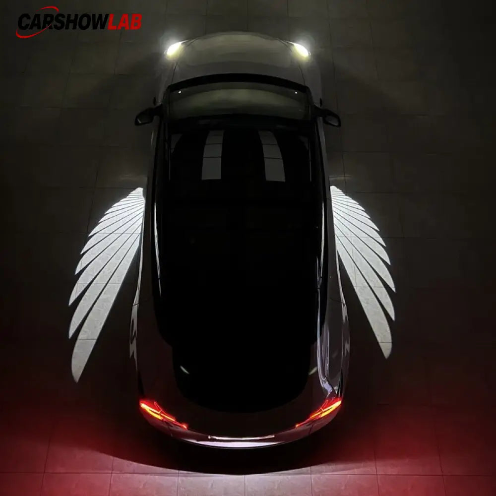 Angel Wing Mirror Puddle Lights for Tesla Model 3 & Model Y Accessories - Tesla Exterior Accessories >Welcome Projector