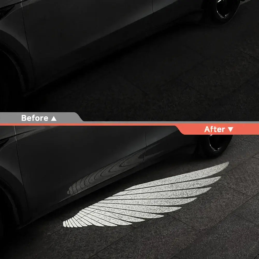 Angel Wing Mirror Puddle Lights for Tesla Model 3 & Model Y Accessories - Tesla Exterior Accessories >Welcome Projector