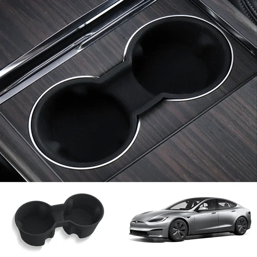 Anti-Slip Cup Holder Insert for 2021+ Tesla Model S/X | Premium Silicone - Tesla Interior Accessories > Center Console